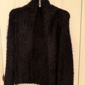 NEW " Marble" Fringe Black Sweater size XL